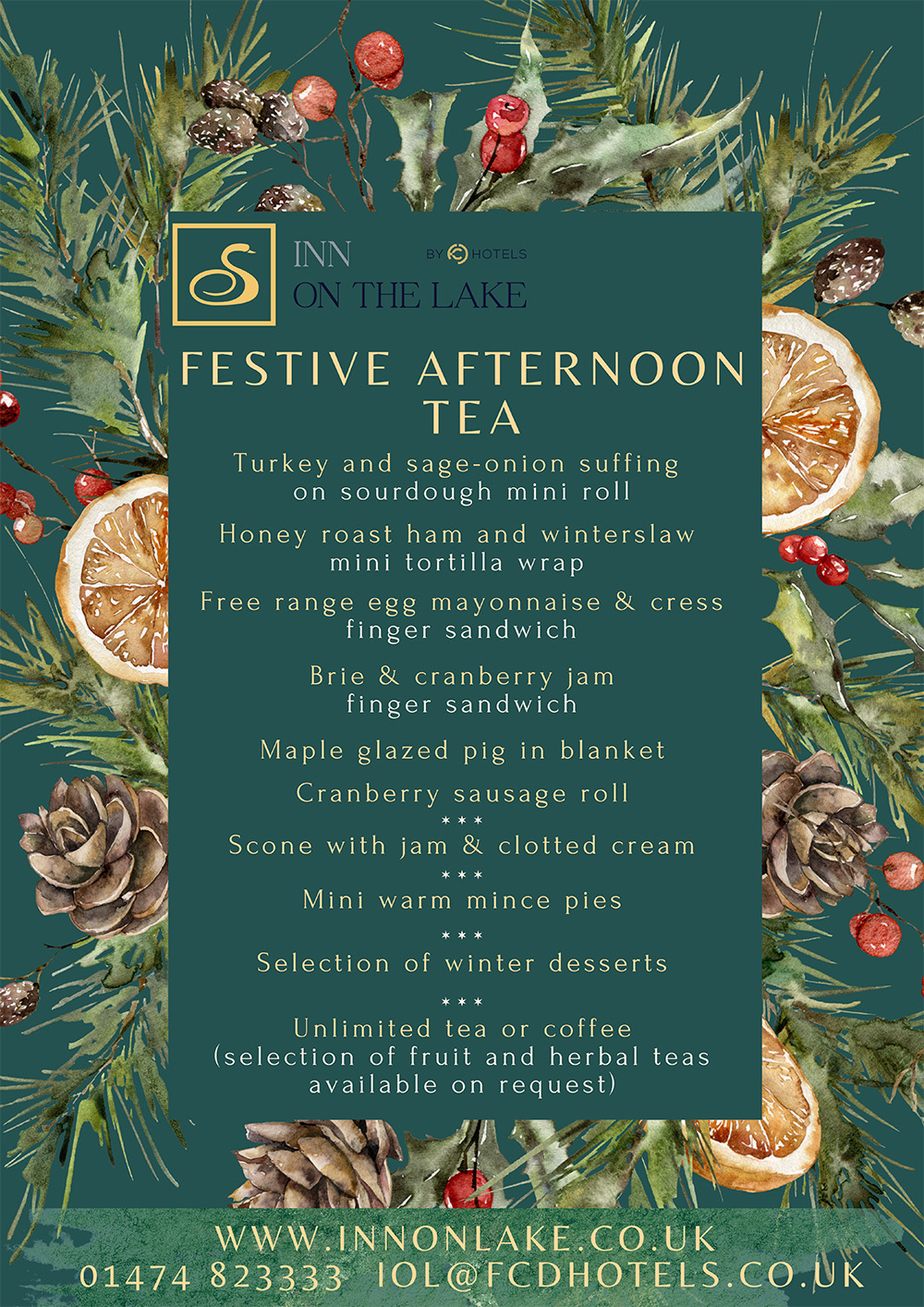 festive afternoon tea menu